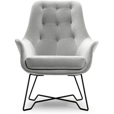 Casanova Fauteuil en tissu chiné Gris clair - Publicité Casanova Fauteuil en tissu chiné Gris clair - Publicité