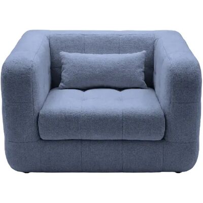 Casanova Fauteuil en tissu chenille Bleu - Publicité Casanova Fauteuil en tissu chenille Bleu - Publicité