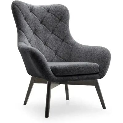 Casanova Fauteuil en tissu chiné Gris foncé - Publicité Casanova Fauteuil en tissu chiné Gris foncé - Publicité