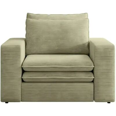 Casanova Fauteuil en velours côtelé Vert olive - Publicité Casanova Fauteuil en velours côtelé Vert olive - Publicité