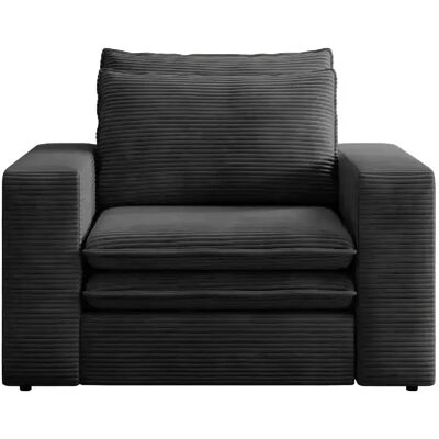 Casanova Fauteuil en velours côtelé Noir - Publicité Casanova Fauteuil en velours côtelé Noir - Publicité