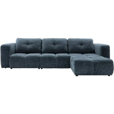 Casanova Canapé d'angle convertible tissu chenille 4 places Bleu - Publicité Casanova Canapé d'angle convertible tissu chenille 4 places Bleu - Publicité