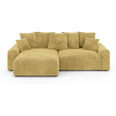 Casanova Canapé d'angle convertible tissu chenille 4 places Moutarde - Publicité Casanova Canapé d'angle convertible tissu chenille 4 places Moutarde - Publicité
