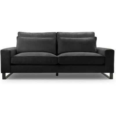 Casanova Canapé droit tissu chenille 2 places Noir - Publicité Casanova Canapé droit tissu chenille 2 places Noir - Publicité