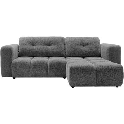 Casanova Canapé d'angle convertible tissu chenille 3 places Gris foncé - Publicité Casanova Canapé d'angle convertible tissu chenille 3 places Gris foncé - Publicité