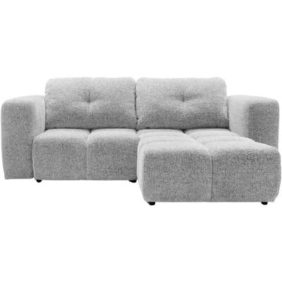 Casanova Canapé d'angle convertible tissu chenille 2 places Gris clair - Publicité Casanova Canapé d'angle convertible tissu chenille 2 places Gris clair - Publicité