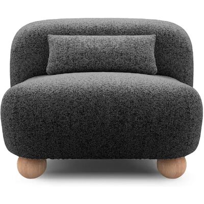 Casanova Fauteuil en tissu chiné Noir - Publicité Casanova Fauteuil en tissu chiné Noir - Publicité