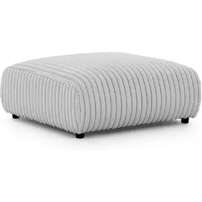 Casanova Pouf en velours côtelé Gris clair 88x88x37cm - Publicité Casanova Pouf en velours côtelé Gris clair 88x88x37cm - Publicité