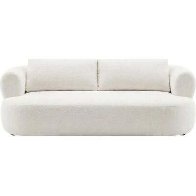Casanova Canapé droit tissu chenille 3 places Beige - Publicité Casanova Canapé droit tissu chenille 3 places Beige - Publicité