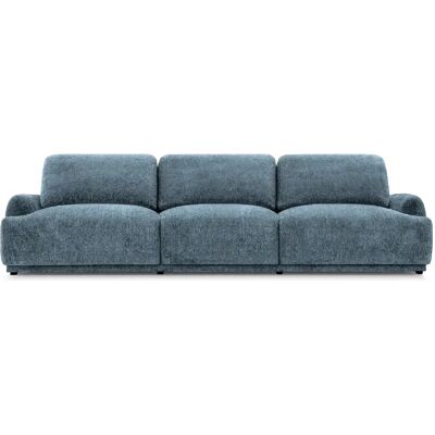Casanova Canapé droit tissu chenille 3 places Bleu - Publicité Casanova Canapé droit tissu chenille 3 places Bleu - Publicité