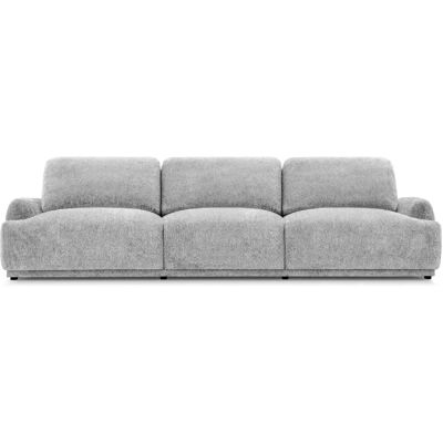 Casanova Canapé droit tissu chenille 3 places Gris clair - Publicité Casanova Canapé droit tissu chenille 3 places Gris clair - Publicité