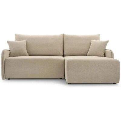 Casanova Canapé d'angle convertible tissu chiné 3 places Beige Droit - Publicité Casanova Canapé d'angle convertible tissu chiné 3 places Beige Droit - Publicité