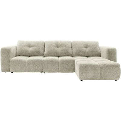 Casanova Canapé d'angle convertible tissu chenille 4 places Beige - Publicité Casanova Canapé d'angle convertible tissu chenille 4 places Beige - Publicité