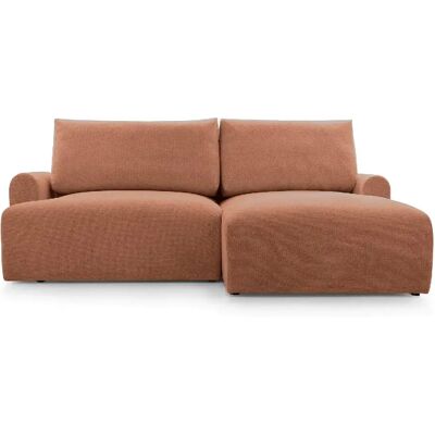 Casanova Canapé d'angle convertible tissu lisse 4 places Terracotta Droit - Publicité Casanova Canapé d'angle convertible tissu lisse 4 places Terracotta Droit - Publicité