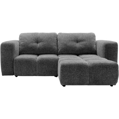 Casanova Canapé d'angle convertible tissu chenille 2 places Gris foncé - Publicité Casanova Canapé d'angle convertible tissu chenille 2 places Gris foncé - Publicité