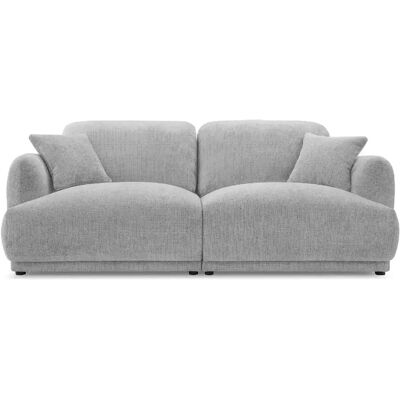 Casanova Canapé droit tissu chenille 2 places Gris clair - Publicité Casanova Canapé droit tissu chenille 2 places Gris clair - Publicité
