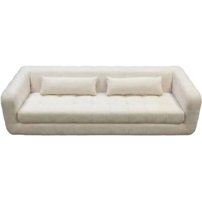 Casanova Canapé droit tissu chenille 4 places Beige - Publicité Casanova Canapé droit tissu chenille 4 places Beige - Publicité