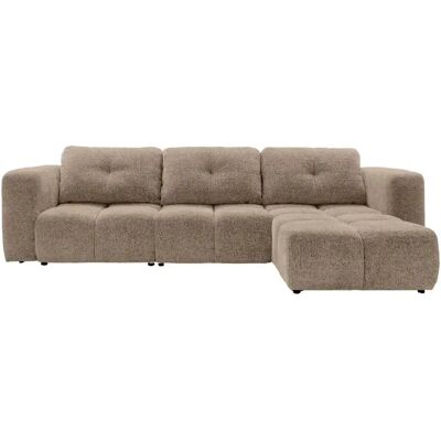 Casanova Canapé d'angle convertible tissu chenille 4 places Café - Publicité Casanova Canapé d'angle convertible tissu chenille 4 places Café - Publicité