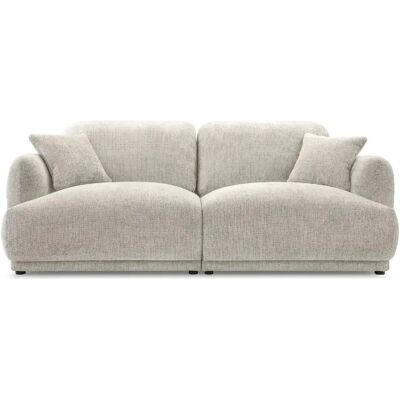 Casanova Canapé droit tissu chenille 2 places Beige - Publicité Casanova Canapé droit tissu chenille 2 places Beige - Publicité