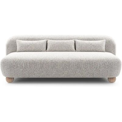 Casanova Canapé droit tissu chiné 3 places Beige - Publicité Casanova Canapé droit tissu chiné 3 places Beige - Publicité