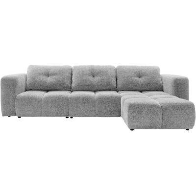 Casanova Canapé d'angle convertible tissu chenille 4 places Gris clair - Publicité Casanova Canapé d'angle convertible tissu chenille 4 places Gris clair - Publicité