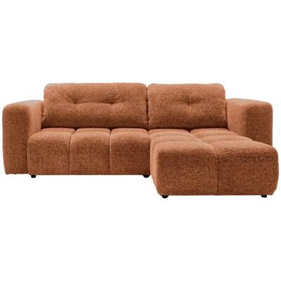 Casanova Canapé d'angle convertible tissu chenille 3 places Terracotta - Publicité Casanova Canapé d'angle convertible tissu chenille 3 places Terracotta - Publicité