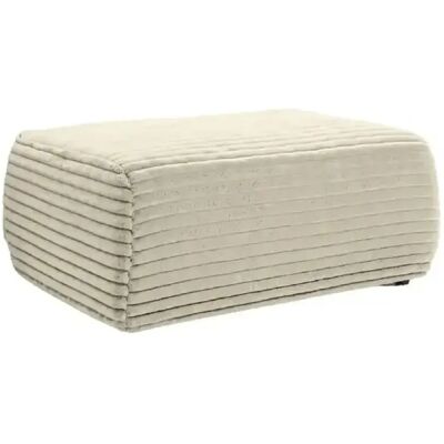 Casanova Pouf en velours côtelé Beige 100x68x42cm - Publicité Casanova Pouf en velours côtelé Beige 100x68x42cm - Publicité