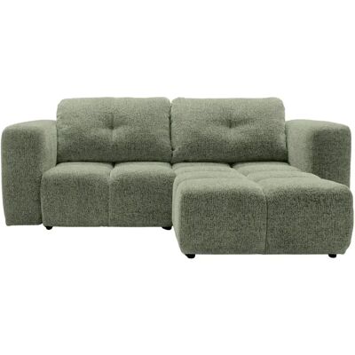 Casanova Canapé d'angle convertible tissu chenille 2 places Vert - Publicité Casanova Canapé d'angle convertible tissu chenille 2 places Vert - Publicité