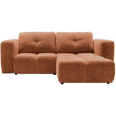 Casanova Canapé d'angle convertible tissu chenille 2 places Terracotta - Publicité Casanova Canapé d'angle convertible tissu chenille 2 places Terracotta - Publicité
