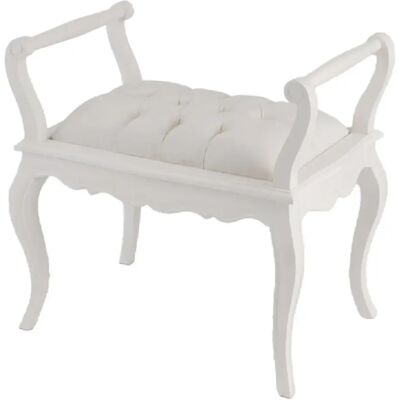 Amadeus Banquette 1 place capitonnée en tissu écru et acajou L67 cm Murano - Publicité Amadeus Banquette 1 place capitonnée en tissu écru et acajou L67 cm Murano - Publicité