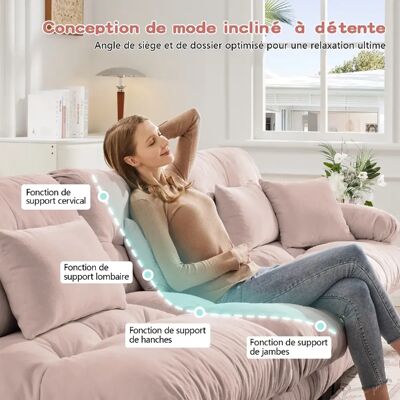 Merax Canapé Compressé-canapé Modulable 2 Places-avec 2 Repose-canapé D'angle Relax-salon-rose - Publicité Merax Canapé Compressé-canapé Modulable 2 Places-avec 2 Repose-canapé D'angle Relax-salon-rose - Publicité