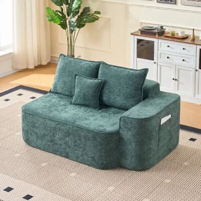 Merax Canapé Confortable 2 Places-canapé Moelleux Avec Coussins Et Poches Latérales-vert - Publicité Merax Canapé Confortable 2 Places-canapé Moelleux Avec Coussins Et Poches Latérales-vert - Publicité