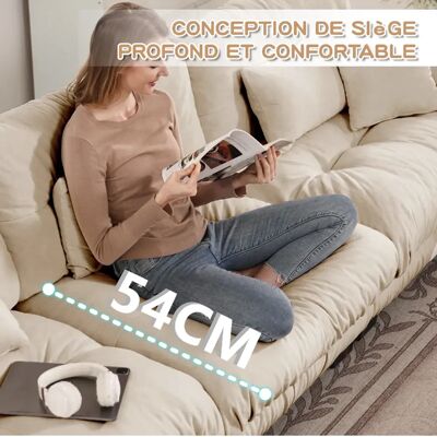Merax Canapé Compressé-canapé Modulable 3 Places-avec 2 Repose-canapé D'angle Relax-salon-beige - Publicité Merax Canapé Compressé-canapé Modulable 3 Places-avec 2 Repose-canapé D'angle Relax-salon-beige - Publicité