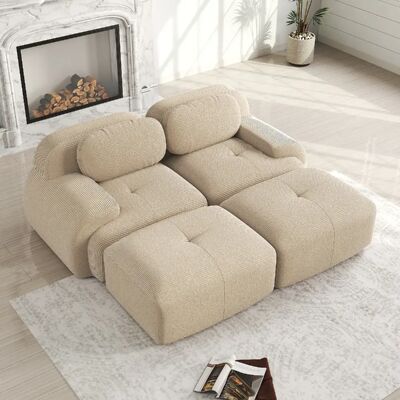 Merax Canapé Modulable 2 Places-canapé Compressé-canapé D'angle Relax-avec 2 Repose-pieds-beige - Publicité Merax Canapé Modulable 2 Places-canapé Compressé-canapé D'angle Relax-avec 2 Repose-pieds-beige - Publicité