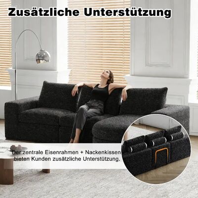 Merax Canapé D'angle Avec Éléments Courbes-canapé Modulable -sofa-canapé Relax-chenille-noir - Publicité Merax Canapé D'angle Avec Éléments Courbes-canapé Modulable -sofa-canapé Relax-chenille-noir - Publicité