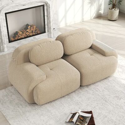 Merax Canapé Modulable 2 Places-canapé Compressé-canapé Relax-salon-beige - Publicité Merax Canapé Modulable 2 Places-canapé Compressé-canapé Relax-salon-beige - Publicité