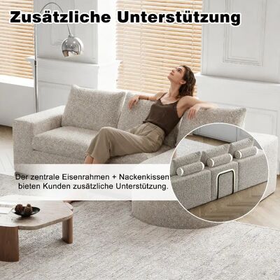 Merax Canapé D'angle Avec Éléments Courbes-canapé Modulable -sofa-canapé Relax-chenille-beige - Publicité Merax Canapé D'angle Avec Éléments Courbes-canapé Modulable -sofa-canapé Relax-chenille-beige - Publicité