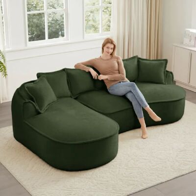 Merax Canapé Modulable-canapé Compressé-avec Assise Extra Profonde-en Tissu Chenille-vert - Publicité Merax Canapé Modulable-canapé Compressé-avec Assise Extra Profonde-en Tissu Chenille-vert - Publicité