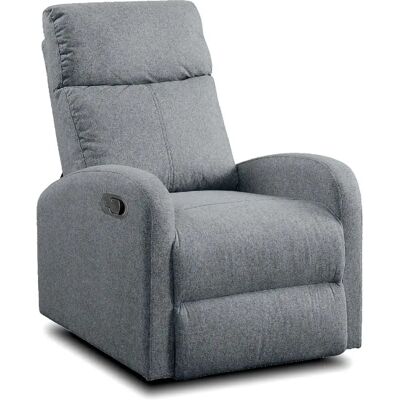 Pegane Fauteuil de relaxation inclinable manuel en tissu gris - Hauteur 95 x Longueur 95 x 97 cm - Publicité Pegane Fauteuil de relaxation inclinable manuel en tissu gris - Hauteur 95 x Longueur 95 x 97 cm - Publicité