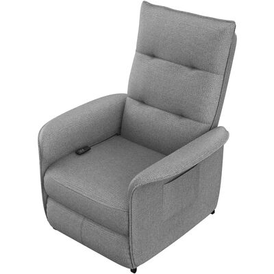 Pegane Fauteuil de relaxation inclinable électrique avec télécommande revêtu de tissu gris - Longueur 80 x Hauteur 102 x Largeur 71 cm - Publicité Pegane Fauteuil de relaxation inclinable électrique avec télécommande revêtu de tissu gris - Longueur 80 x Hauteur 102 x Largeur 71 cm - Publicité