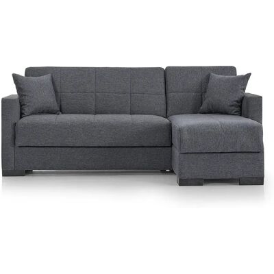 Pegane Canapé-lit sofa modulable gris avec méridienne - Longueur 204 x Largeur 140 x Hauteur 80 cm - Publicité Pegane Canapé-lit sofa modulable gris avec méridienne - Longueur 204 x Largeur 140 x Hauteur 80 cm - Publicité