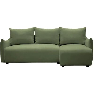 Casanova Canapé d'angle convertible tissu doux 3 places Vert - Publicité Casanova Canapé d'angle convertible tissu doux 3 places Vert - Publicité