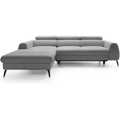Casanova Canapé d'angle convertible tissu chiné 4 places Gris Gauche - Publicité Casanova Canapé d'angle convertible tissu chiné 4 places Gris Gauche - Publicité