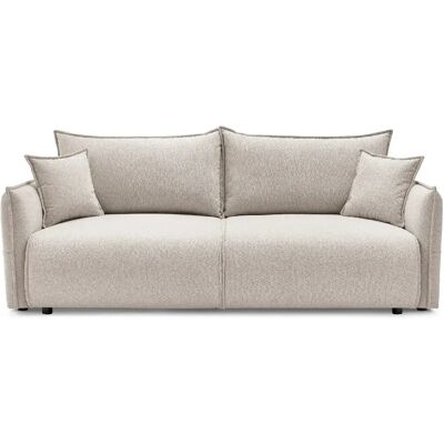 Casanova Canapé droit convertible tissu chiné 3 places Beige - Publicité Casanova Canapé droit convertible tissu chiné 3 places Beige - Publicité