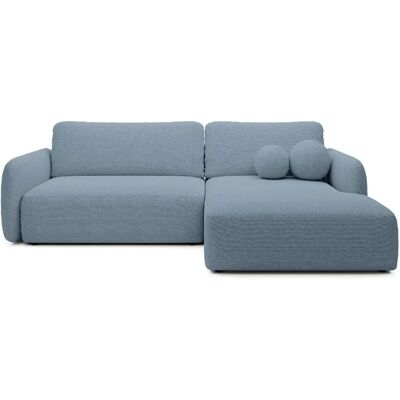 Casanova Canapé d'angle convertible tissu bouclette 4 places Bleu Gauche - Publicité Casanova Canapé d'angle convertible tissu bouclette 4 places Bleu Gauche - Publicité