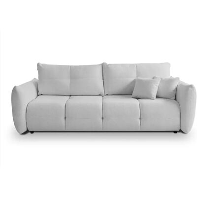 Casanova Canapé droit convertible tissu bouclette 2 places Gris clair - Publicité Casanova Canapé droit convertible tissu bouclette 2 places Gris clair - Publicité