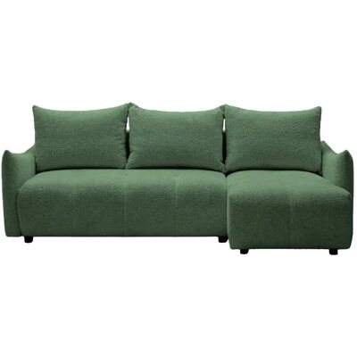 Casanova Canapé d'angle convertible tissu chenille 4 places Vert - Publicité Casanova Canapé d'angle convertible tissu chenille 4 places Vert - Publicité