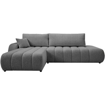 Casanova Canapé d'angle convertible tissu bouclette 4 places Gris Droit - Publicité Casanova Canapé d'angle convertible tissu bouclette 4 places Gris Droit - Publicité