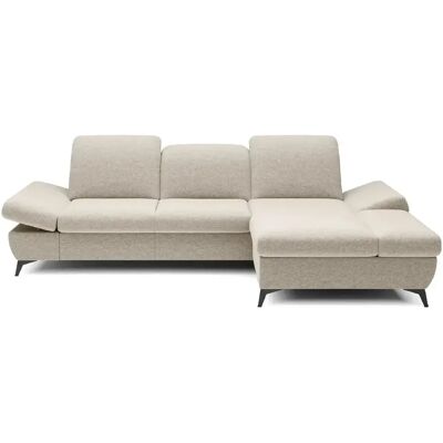 Casanova Canapé d'angle convertible tissu chiné 4 places Beige Gauche - Publicité Casanova Canapé d'angle convertible tissu chiné 4 places Beige Gauche - Publicité