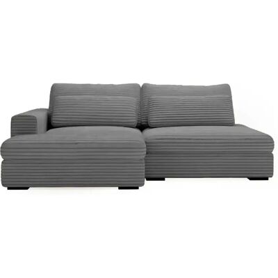Casanova Canapé d'angle convertible velours côtelé 4 places Gris foncé Gauche - Publicité Casanova Canapé d'angle convertible velours côtelé 4 places Gris foncé Gauche - Publicité